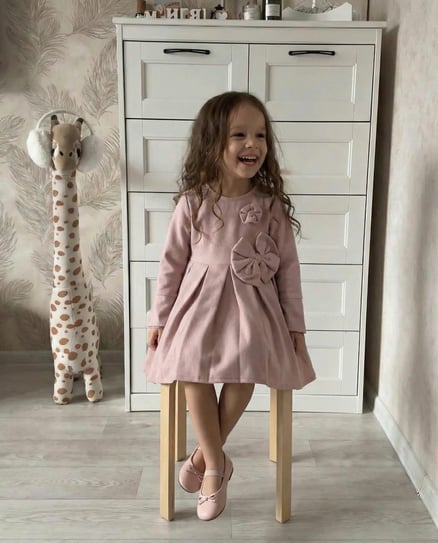 4983 Çift Fiyonk Detaylı Elbise PEMBE