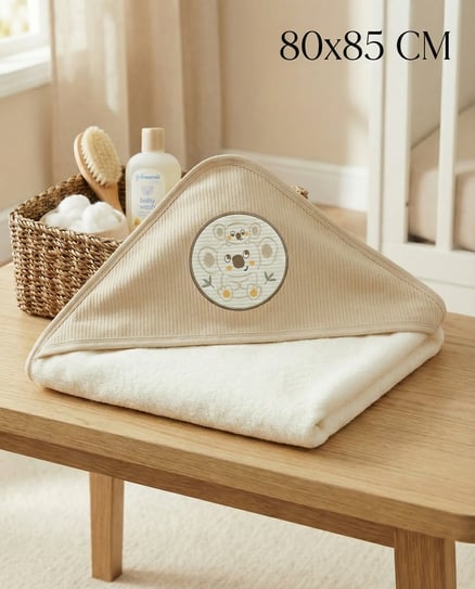 5014 Koala Desenli Bebe Havlu KAHVE