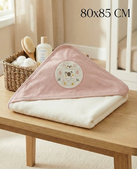 5014 Koala Desenli Bebe Havlu PEMBE