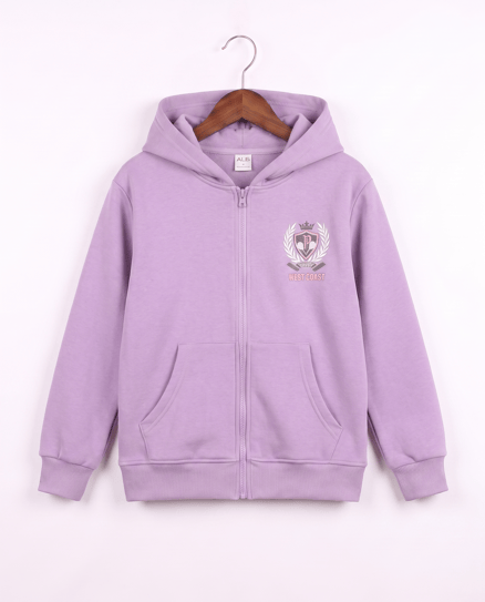 8264265 West Coast Nakışlı Fermuarlı Üç İplik Şardonlu Sweat LİLA