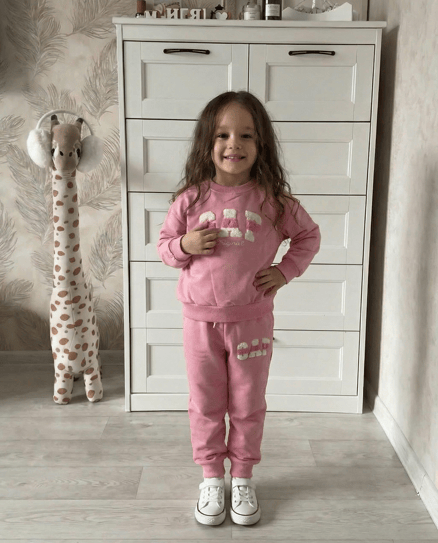 9134 GAP Punch İşlemeli İkili Kız Çocuk Takım PEMBE