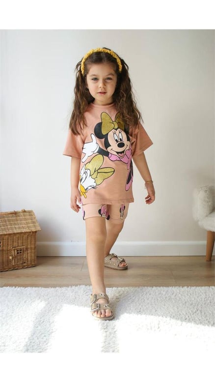 CRN-56 Kahve Mickey Mouse Çocuk Takım KAHVERENGİ