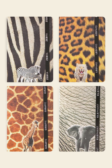 4'lü Defter Seti Kumaş Defter Çizgili 13X21 