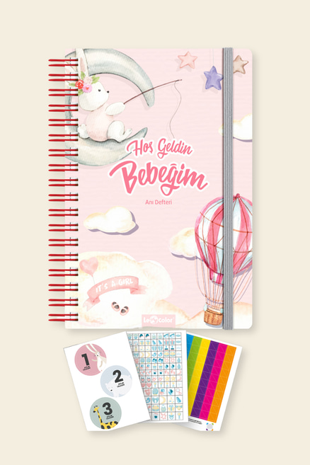 Bebek Anı ve Anne Hamile Albümü Kız+ 241 StickerBebek Anı Defteri ve Hamile Albümü Kız + Sticker