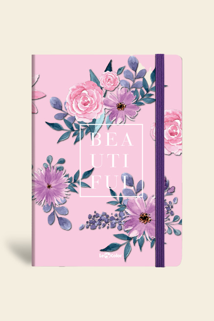 Çiçekli Defter Kareli Pembe 17x24 cm | LeColorÇiçekli Defter Kareli Pembe 17x24 cm