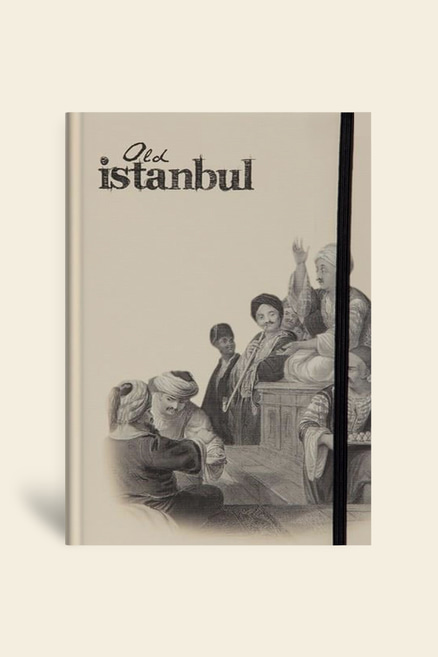 Eski İstanbul Cep Journal Çizgili Lastikli Şark KahvesiEski İstanbul Cep Journal Çizgili Lastikli Şark Ka