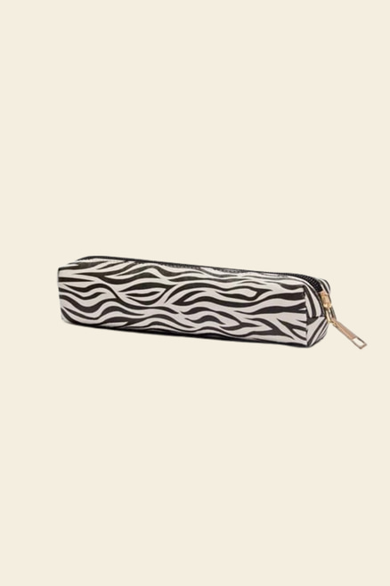 Klasik Vegan Deri Siyah Zebra Kalem Kutu | LeColorKlasik Vegan Deri Kalem Kutu Siyah Zebra