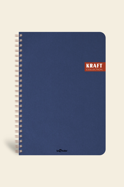 Kraft Ofis Defter Spiralli Kareli Lacivert | LeColorKraft Ofis Defter Spiralli Kareli Lacivert