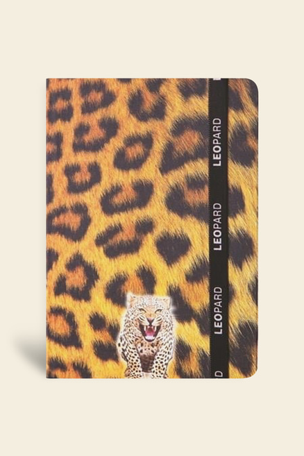 Kumaş Defter Çizgili Lastikli LeoparKumaş Defter Çizgili Lastikli Leopar