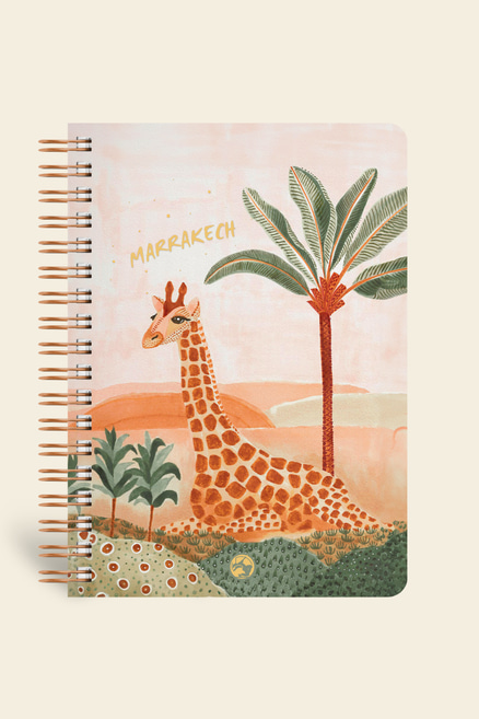 Marrakech Spiralli Defter Çizgili Zürafa 17x24 cm
