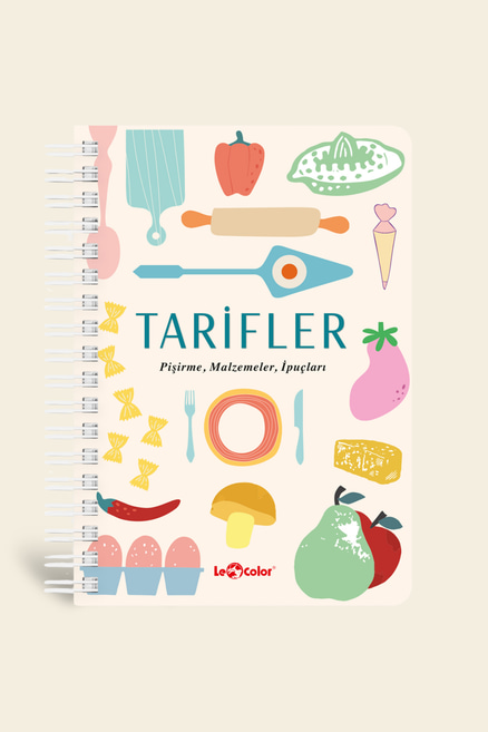 Yemek Tarif Defteri Görselli Spiralli BejYemek Tarif Defteri Görselli Spiralli Bej 