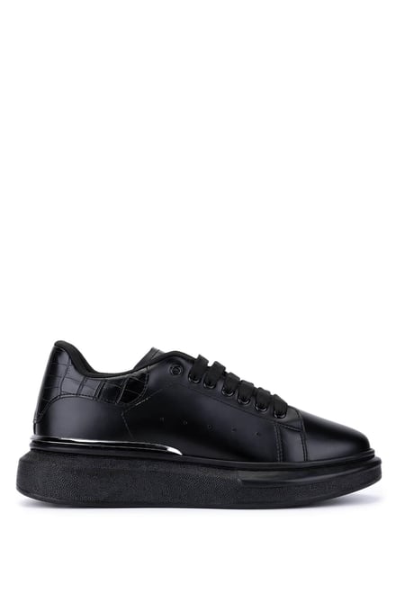Roberto Cavalli Erkek Hakiki Deri Siyah Sneakers & Spor Ayakkabı