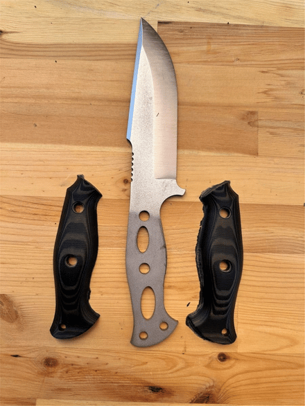 N690 Knife Making Kit 01, Blade, Handle and Screws