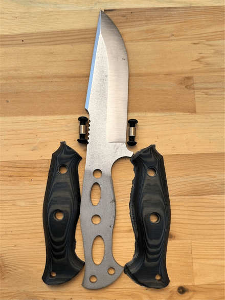 N690 Knife Making Kit 01, Blade, Handle and Screws