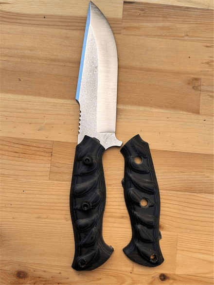 N690 Knife Making Kit 02, Blade, Handle and Screws