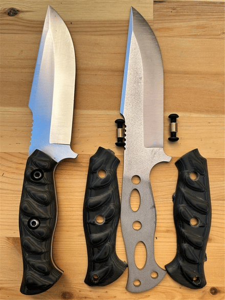 N690 Knife Making Kit 02, Blade, Handle and Screws
