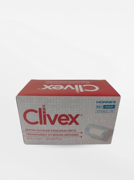 Clivex Şeffaf Pu Hazır Pansuman Örtü Pu Pad 5 CM x 7,5 CM 50 Adet
