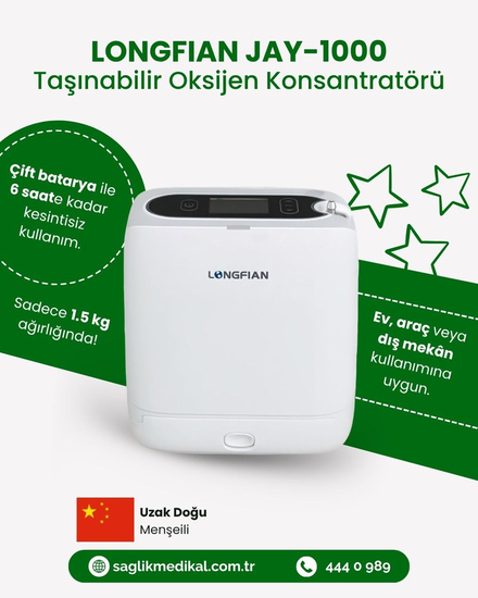 Longfian JAY-1000P Taşınabilir Oksijen Konsantratörü
