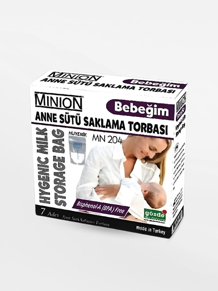 Minion Bebeğim Anne Sütü Saklama Torbası 20'li