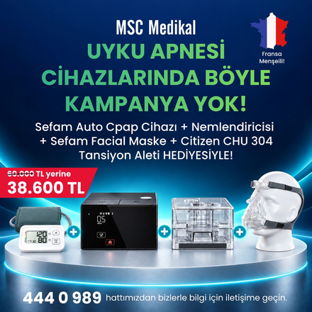 Sefam S.Box Auto CPAP Cihazı + Facial Comfort Tam Yüz Maskesi + Isıtmalı Nemlendirici + Citizen Tansiyon Aleti Hediye