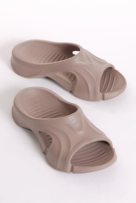 Desenli Kalın Tabanlı Eva Unisex Vizon Terlik TBER590
