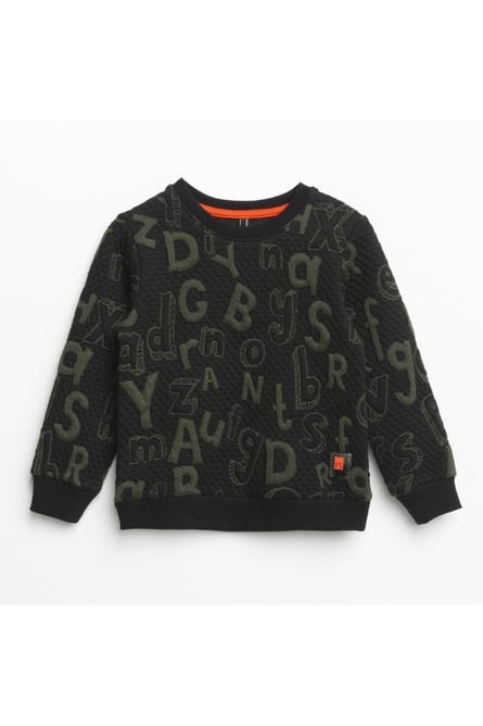 Erkek Garson Nakışlı Bisiklek Yaka Sweatshirt 6-16 Yaş