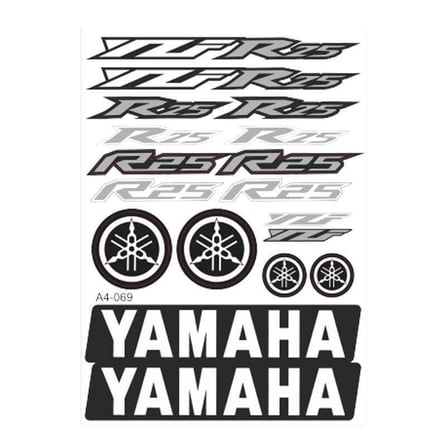 Gogo 069 A4 Yamaha R25 Beyaz Tek Paket Çoklu Sticker