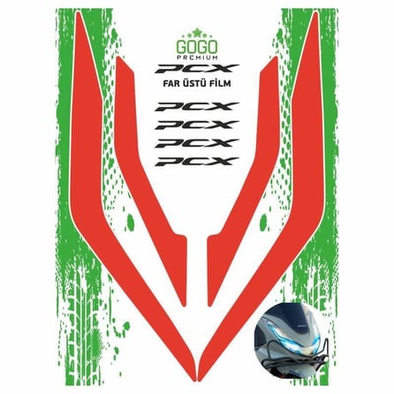 Gogo Far Üstü Film Kırmızı 002 - Honda PCX (2021-2024)