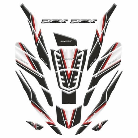 Gogo Honda PCX (2020-2024) Tank Pad Set 010 Siyah/Kırmızı/Gri