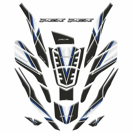 Gogo Honda PCX (2020-2024) Tank Pad Set 010 Siyah/Mavi/Gri