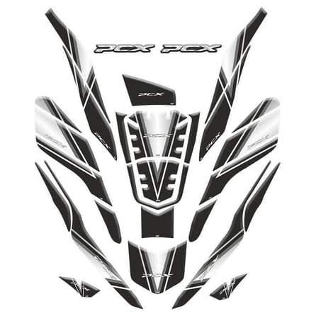 Gogo Honda PCX (2020-2024) Tank Pad Set 004 Siyah/Gri