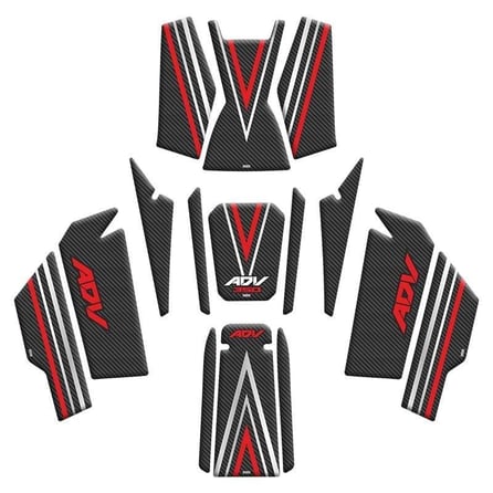 Gogo Tank Pad Full Set 003 Karbon Kırmızı - Honda ADV 350