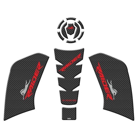 Gogo Tank Pad Set 002 Karbon Kırmızı - TVS Raider 125