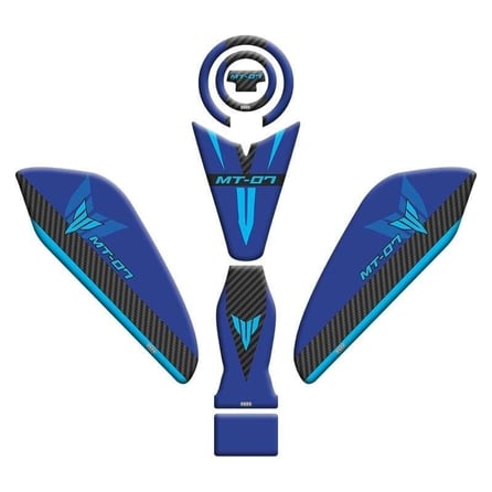 Gogo Tank Pad Set 002 Karbon Mavi (6 parça) - Yamaha MT-07 (2025)