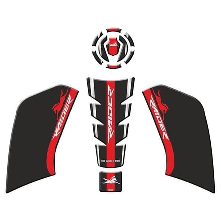 Gogo Tank Pad Set 006 Siyah Kırmızı - TVS Raider 125