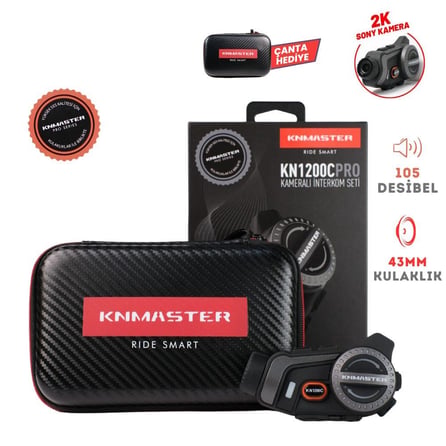 KNMASTER KN1200C Kameralı Motosiklet Bluetooth İnterkom Seti