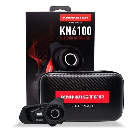 KNMASTER KN6100 Motosiklet Bluetooth İnterkom Seti Karbon