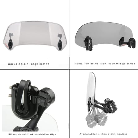 KNMASTER Motosiklet Ön Cam Uzatma (Deflektör) RS-300K