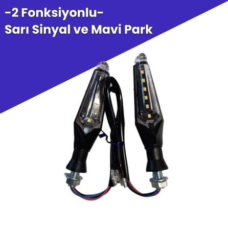 Monero KL022 Üniversal Led Sinyal Takımı (Sarı Sinyal ve Mavi Park) LST7