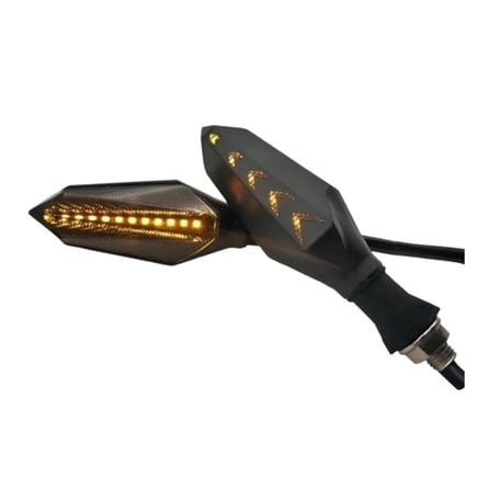 Monero Motosiklet Led Kayan Led Sinyal Takımı 2 Fonksiyonlu (Sarı Kayan Led-Mavi Park) KL002