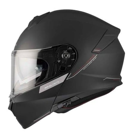 MT Genesis FU935SV Solid A0 Mat Siyah Çene Açılır Motosiklet Kaskı