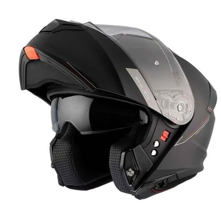 MT Genesis FU935SV Solid A0 Mat Siyah Çene Açılır Motosiklet Kaskı