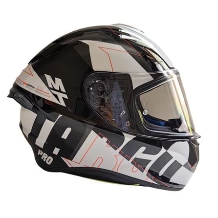 MT Targo Pro Biger B0 Gloss Pearl White Full Face Motosiklet Kaskı - (2XL Beden)