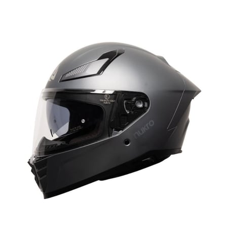 Nukro 853 Solid Matt Silver Full Face Motosiklet Kaskı