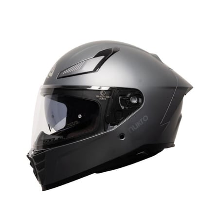 Nukro 853 Solid Matt Silver Full Face Motosiklet Kaskı