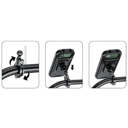 Nukrotech M18-54 Telefon Tutucu Su Geçirmez Gidon Bağlantılı
