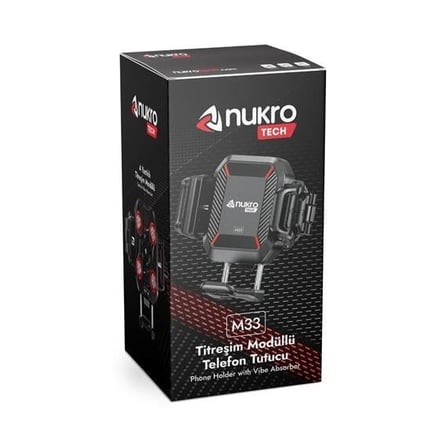 Nukrotech M33 Titreşim Modüllü Telefon Tutucu Gidon Bağlantılı