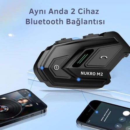 Nukrotech Nukro M2 Bluetooth İnterkom Seti Mavi