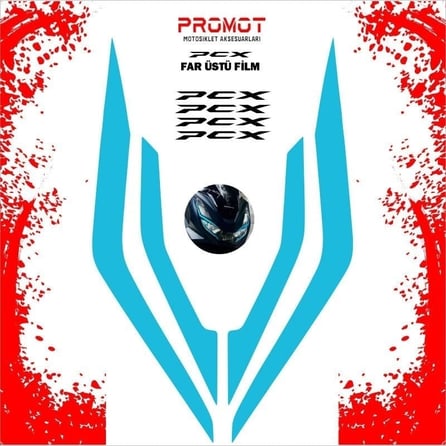 Promot Far Üstü Film Mavi - Honda PCX (2021-2024)