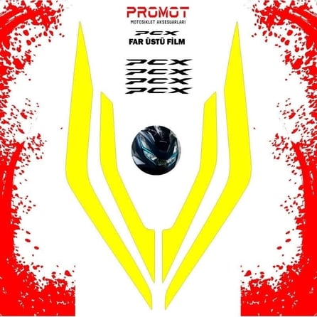 Promot Far Üstü Film Sarı - Honda PCX (2021-2024)